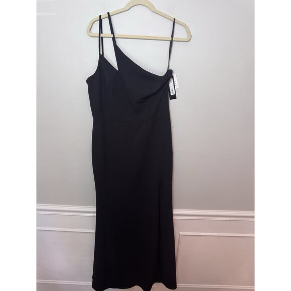 Xscape Dress Gown Womens Size 14 Black One Shoulder Stretch NWT $249 - Picture 1 of 16